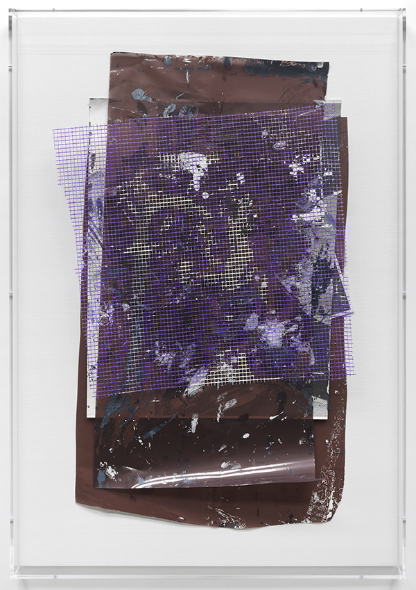 Three-dimensional mixed-media collage on a white background